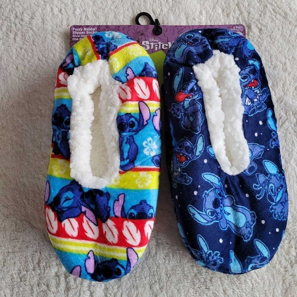 New Disney's Lilo & Stitch 2 Pack Women's Slipper Socks one size